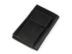 Férfi bőrpénztárca kulcstartóval - Fekete Férfi táska, pénztárca